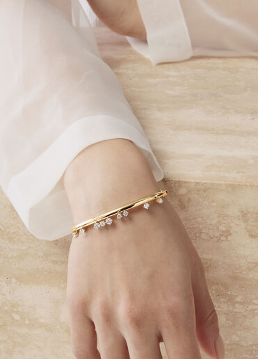 Barre Floating 鑽石手鐲, 18K 黄金, large