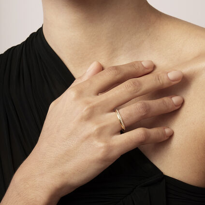 Barre 密鑲鑽石線戒, 18K 白金, large