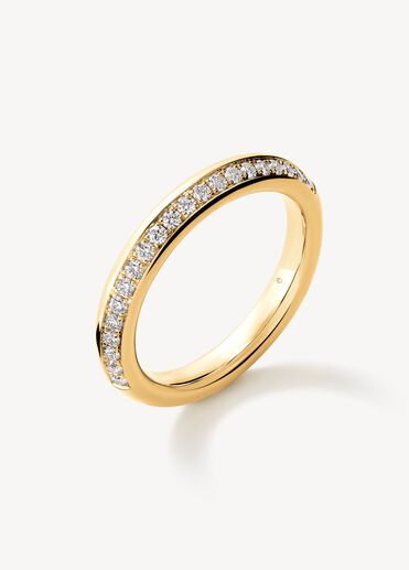 Barre 密鑲鑽石線戒, 18K 黄金, large