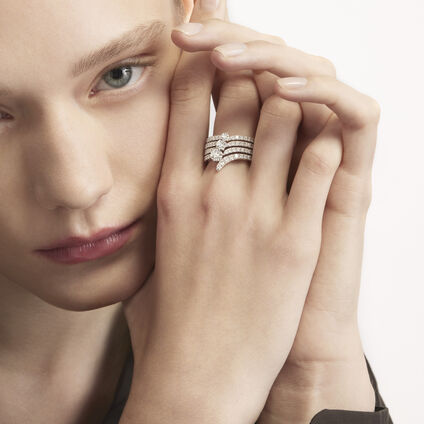 VELA 法式鑲嵌鑽石套戒, 18K 白金, large