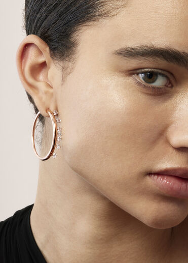 BARRE Floating 鑽石耳環 (中), 18K 白金, large