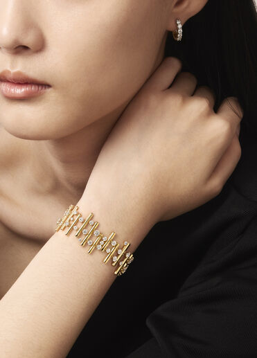 Barre Multi-Row 鑽石手鍊 (小), 18K 白金, large