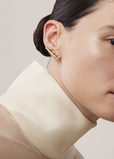 Barre Floating 鑽石耳環 (大), 18K 玫瑰金, large