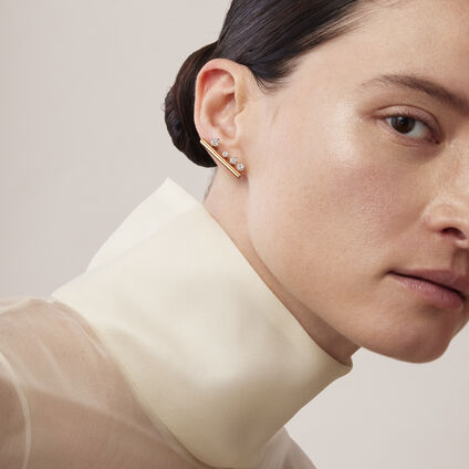 Barre Floating 鑽石耳環 (大), 18K 白金, large