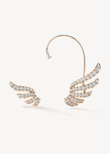 VELA 法式鑲嵌鑽石耳環, 18K 玫瑰金, large