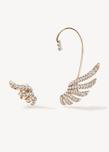VELA 法式鑲嵌鑽石耳環, 18K 玫瑰金, large