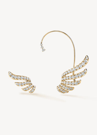 VELA 法式鑲嵌鑽石耳環, 18K 黄金, large