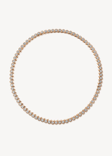 LU Droplet 鑽石項鍊, 18K 玫瑰金, large