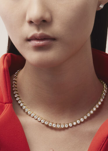 LU Droplet 鑽石項鍊, 18K 玫瑰金, large