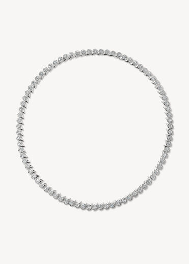 LU Droplet 鑽石項鍊, 18K 白金, large
