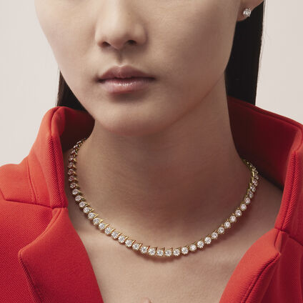 LU Droplet 鑽石項鍊, 18K 白金, large