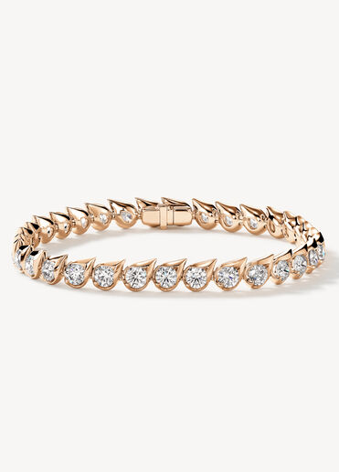 LU Droplet 鑽石手鍊, 18K 玫瑰金, large