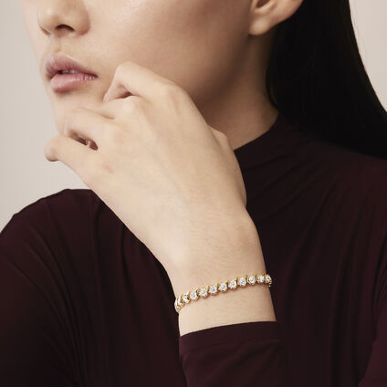 LU Droplet 鑽石手鍊, 18K 白金, large