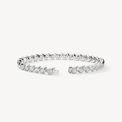 LU Droplet 鑽石手鍊, 18K 白金, large