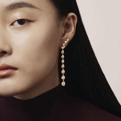 LU Droplet 鑽石耳環, 18K 黄金, large