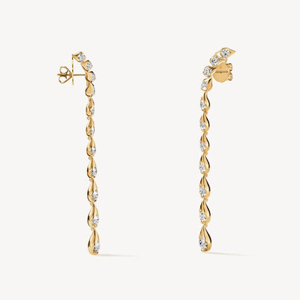 LU Droplet 鑽石耳環, 18K 黄金, large