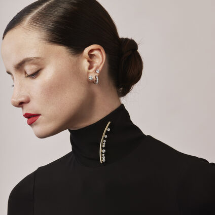 Barre Floating 鑽石胸針, 18K 白金, large