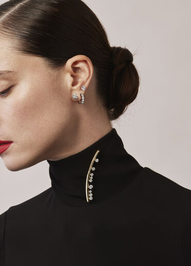 Barre Floating 鑽石胸針, 18K 白金, large