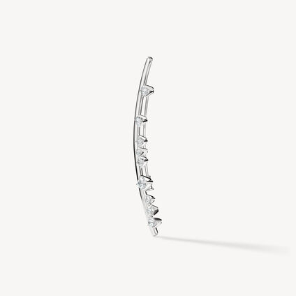 Barre Floating 鑽石胸針, 18K 白金, large