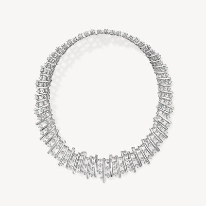 BARRE Multi-Row 鑽石鎖骨鍊, 18K 白金, large