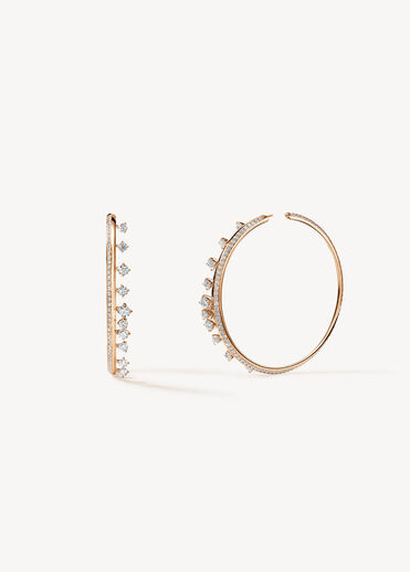 Barre Floating鑽石耳環 (大), 18K 玫瑰金, large