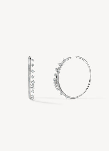 Barre Floating鑽石耳環 (大), 18K 白金, large