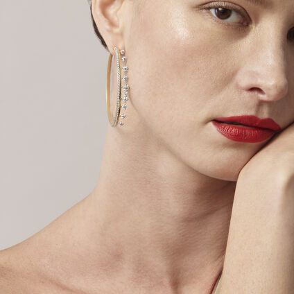 Barre Floating鑽石耳環 (大), 18K 白金, large