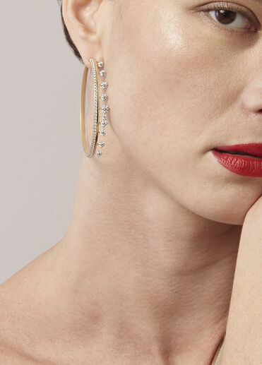 Barre Floating鑽石耳環 (大), 18K 白金, large