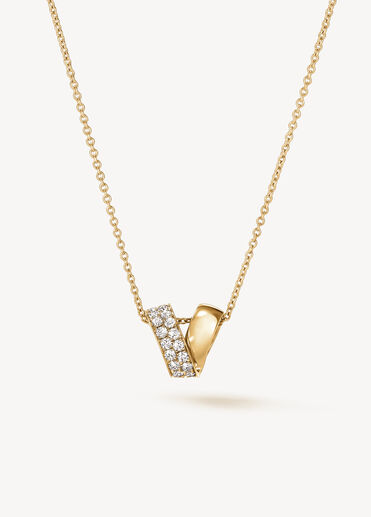 INSIDE/OUT 鑽石項鍊, 18K 黄金, large