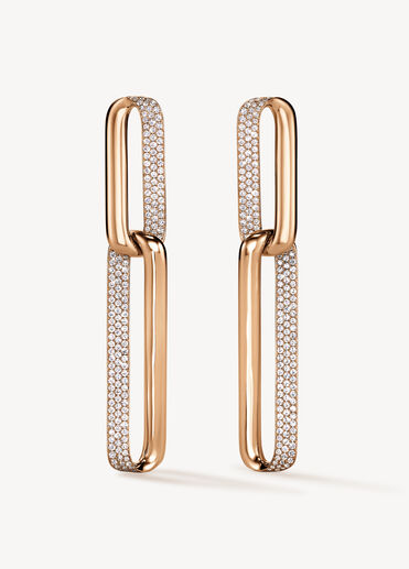 INSIDE/OUT Link 鑽石耳環（大）, 18K 玫瑰金, large