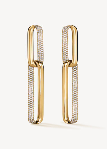 INSIDE/OUT Link 鑽石耳環（大）, 18K 黄金, large