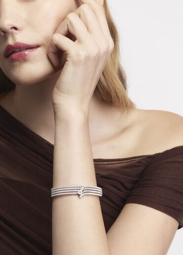 VELA 法式鑲嵌鑽石手鐲, 18K 玫瑰金, large