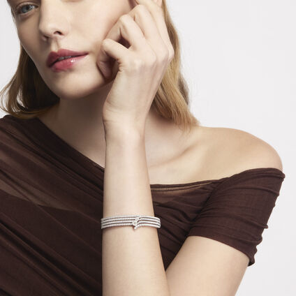 VELA 法式鑲嵌鑽石手鐲, 18K 白金, large