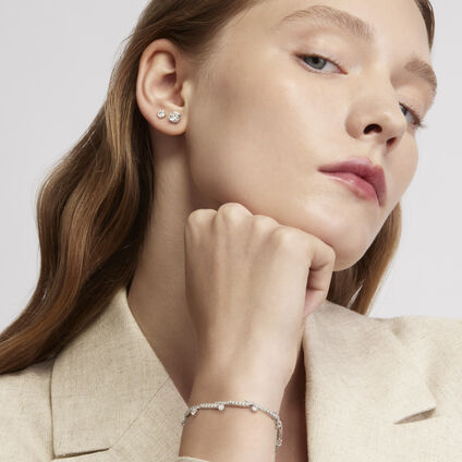 VELA Crossover 密鑲鑽石手鍊, 18K 白金, large