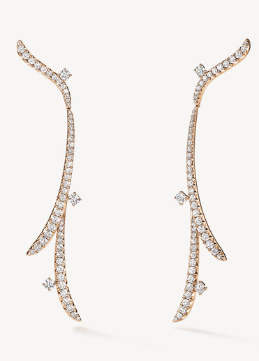 VELA 法式鑲嵌鑽石耳環, 18K 玫瑰金, large
