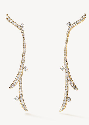 VELA 法式鑲嵌鑽石耳環, 18K 黄金, large