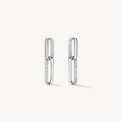 INSIDE/OUT Link 鑽石耳環（小）, 18K 白金, large