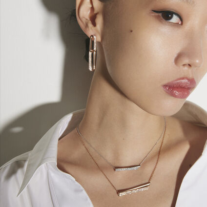 INSIDE/OUT Link 鑽石耳環（小）, 18K 白金, large