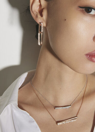 INSIDE/OUT Link 鑽石耳環（小）, 18K 白金, large