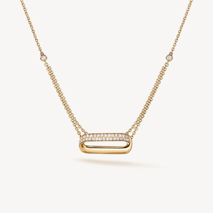 INSIDE/OUT Link 鑽石項鍊, 18K 黄金, large