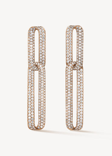 INSIDE/OUT Link 密鑲鑽石耳環, 18K 玫瑰金, large