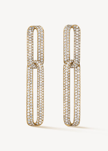 INSIDE/OUT Link 密鑲鑽石耳環, 18K 黄金, large