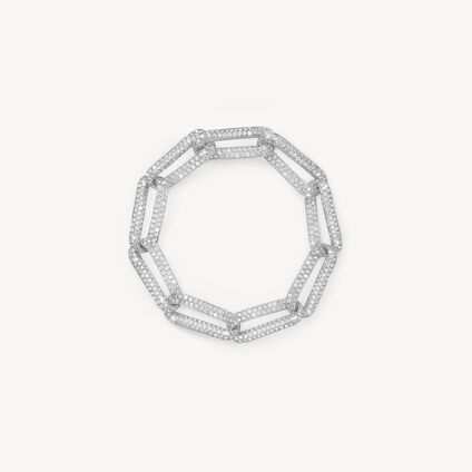 INSIDE/OUT Link 密鑲鑽石手鍊, 18K 白金, large