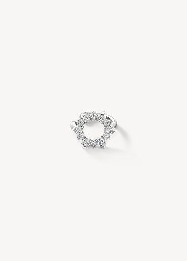 Aerial Open Sunburst 鑽石耳骨夾, 18K 白金, large