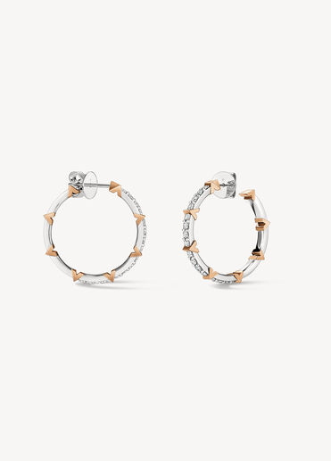 Copley 密鑲鑽石耳環（中）, 18K 白金和玫瑰金, large