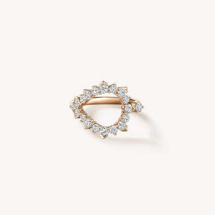 Aerial Open Sunburst 鑽石戒指, 18K 玫瑰金, large