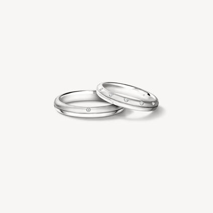 LOVE Satin Finish 結婚對戒, 鉑金, large