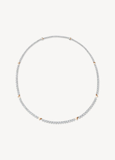 Copley 鑽石項鍊, 18K 白金和玫瑰金, large