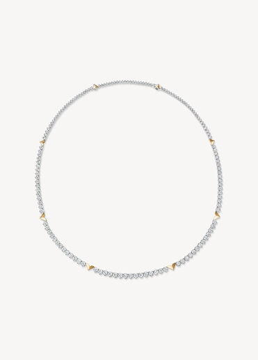 Copley 鑽石項鍊, 18K 白金和黄金, large