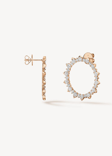 Aerial Open Sunburst 鑽石耳環（大）, 18K 玫瑰金, large